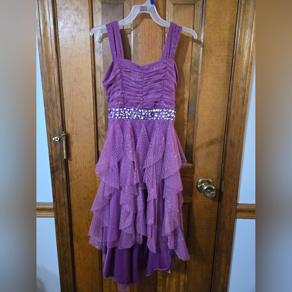 Purple Ruffled Kids Dress
